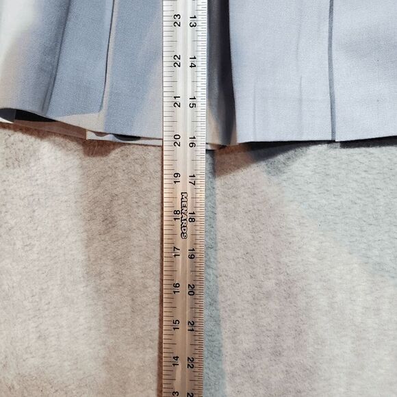 Uniqlo Skirt Womens Medium Blue Pleated Mini Solid Casual High Waist Back Zip - Picture 4 of 7